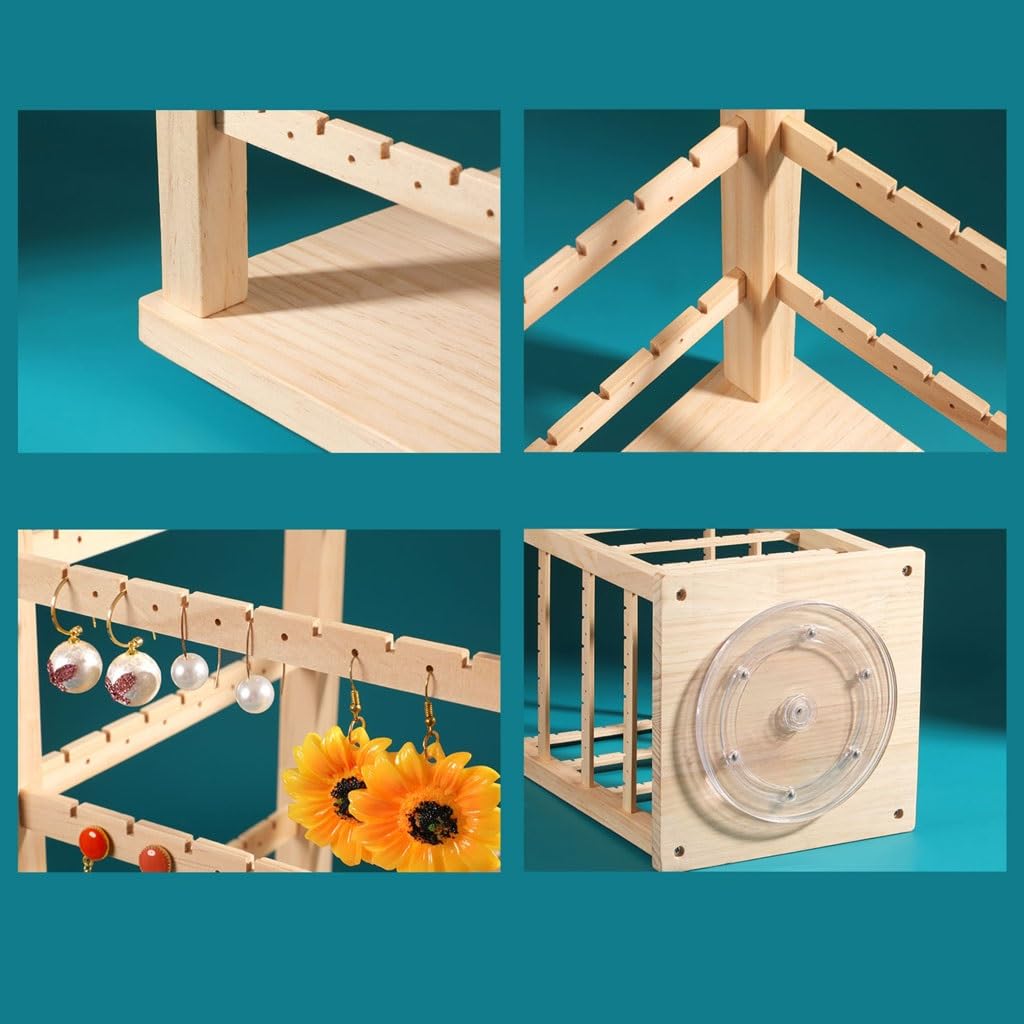 Estante de Almacenamiento Creativo para Pendientes, Expositor Giratorio para Collares