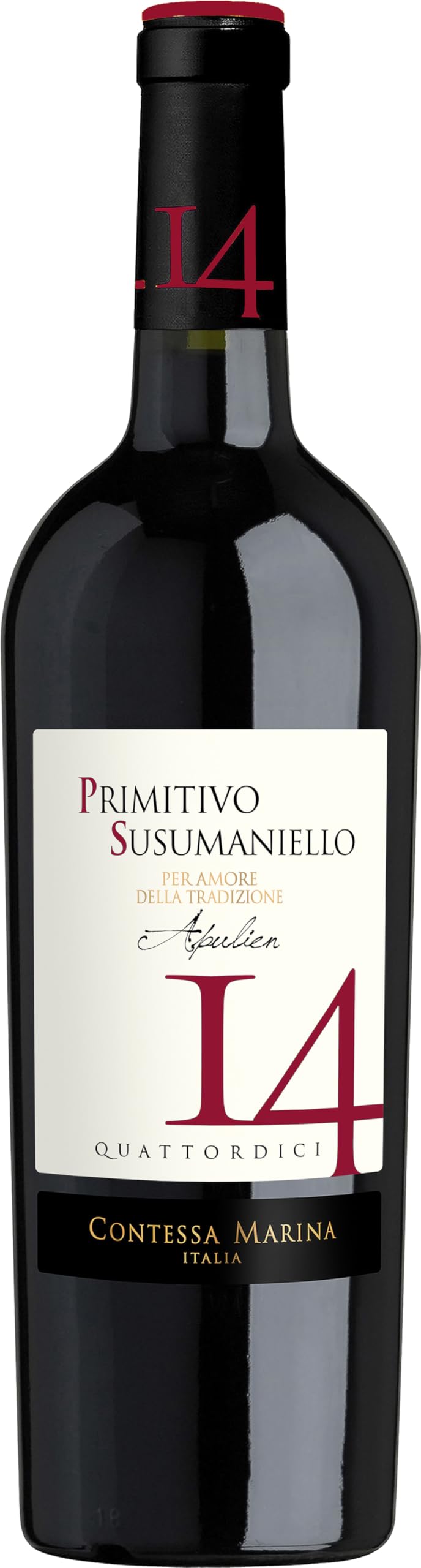 Primitivo Susumaniello Puglia IGT 14 Contessa Marina Apulien Rotwein halbtrocken (6 x 0.75l)