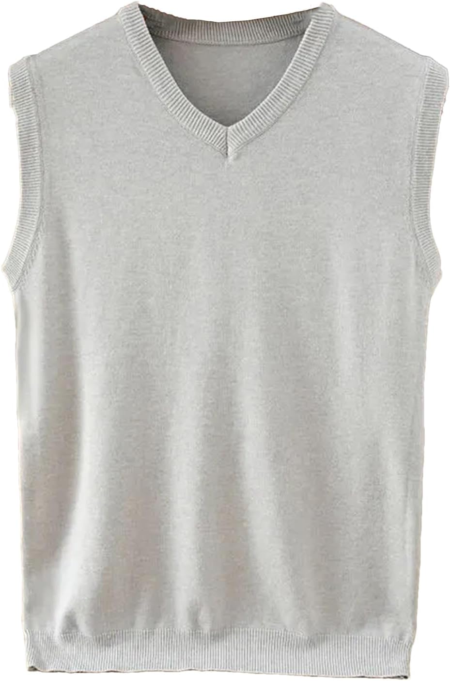 Jegsnoe Men Wool Sleeveless Sweater Spring Autumn Knitted V Neck Sweater Vest