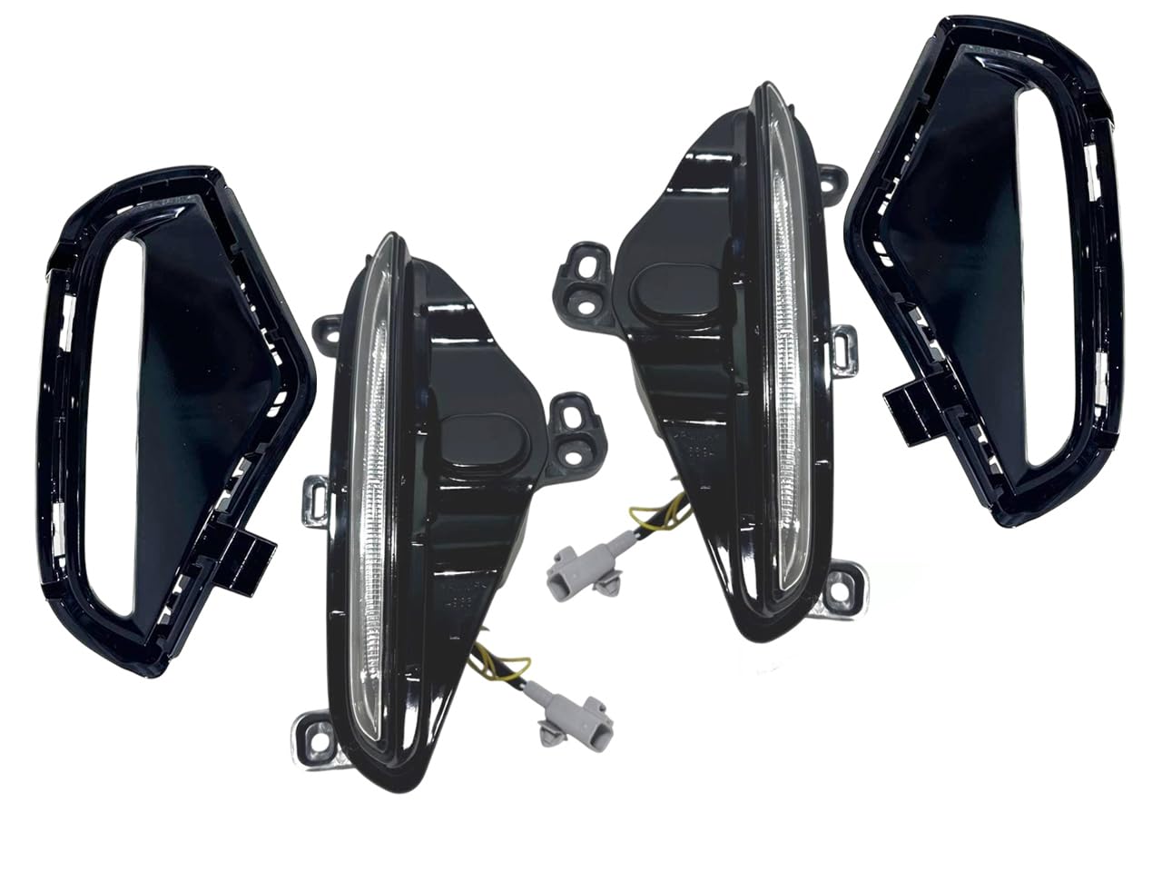 2021 2022 2023 2024 Compatible With Toyota Rav4 Prime XSE SE Left Right Front Bumper Daytime Running Light Lamp With Cover Driver Passenger Set