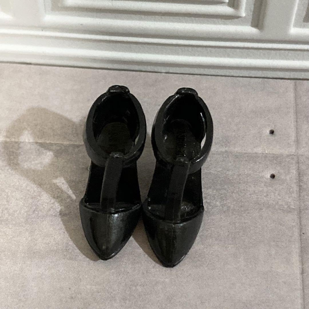 リカちゃん☆お靴 黒いストラップ靴 ハイヒール