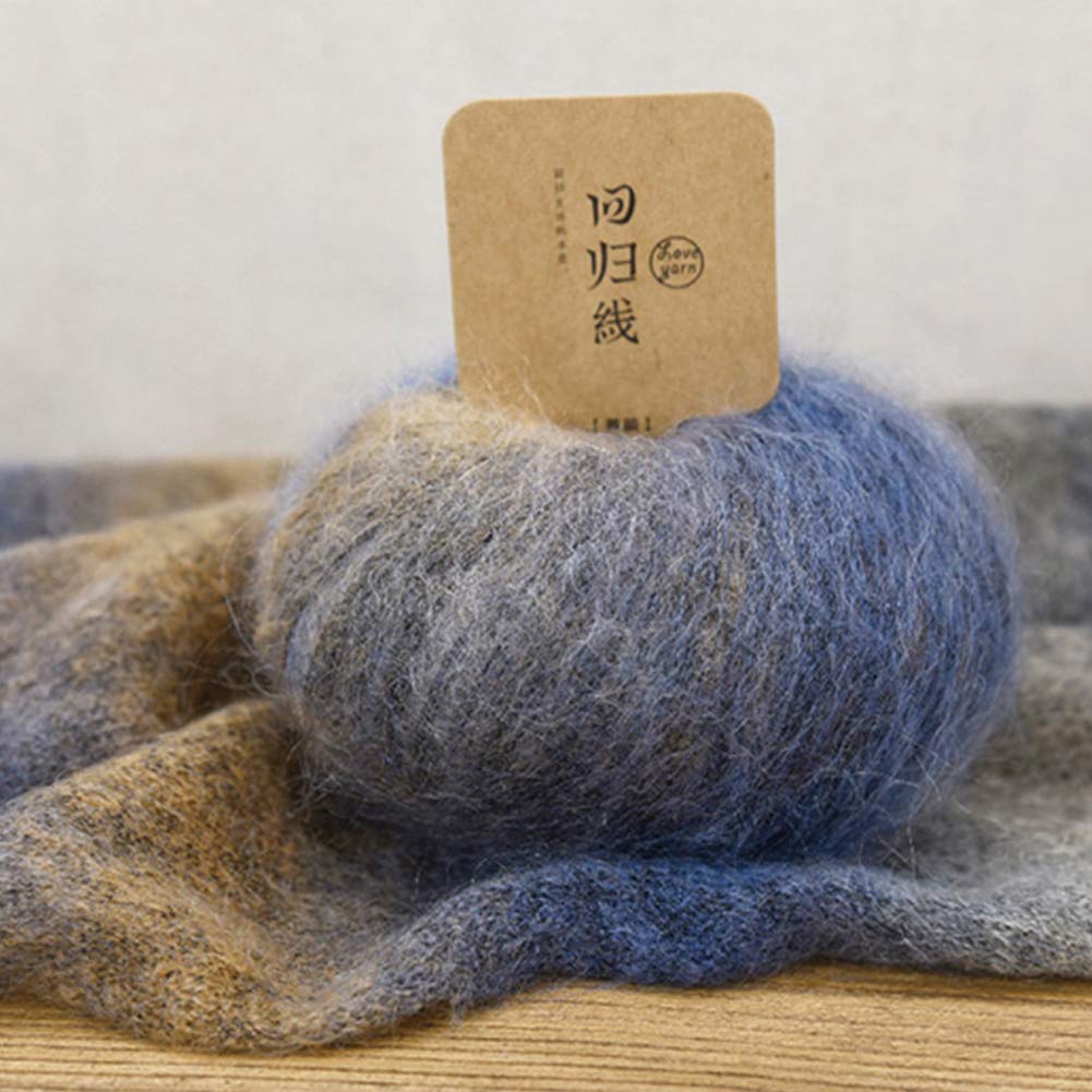 180G di Alta qualità Segmento Tinti Mohair gomitoli di Lana da lavori a Maglia e Maglieria, Sciarpa Maglione del Bambino, Morbido e Caldo,05