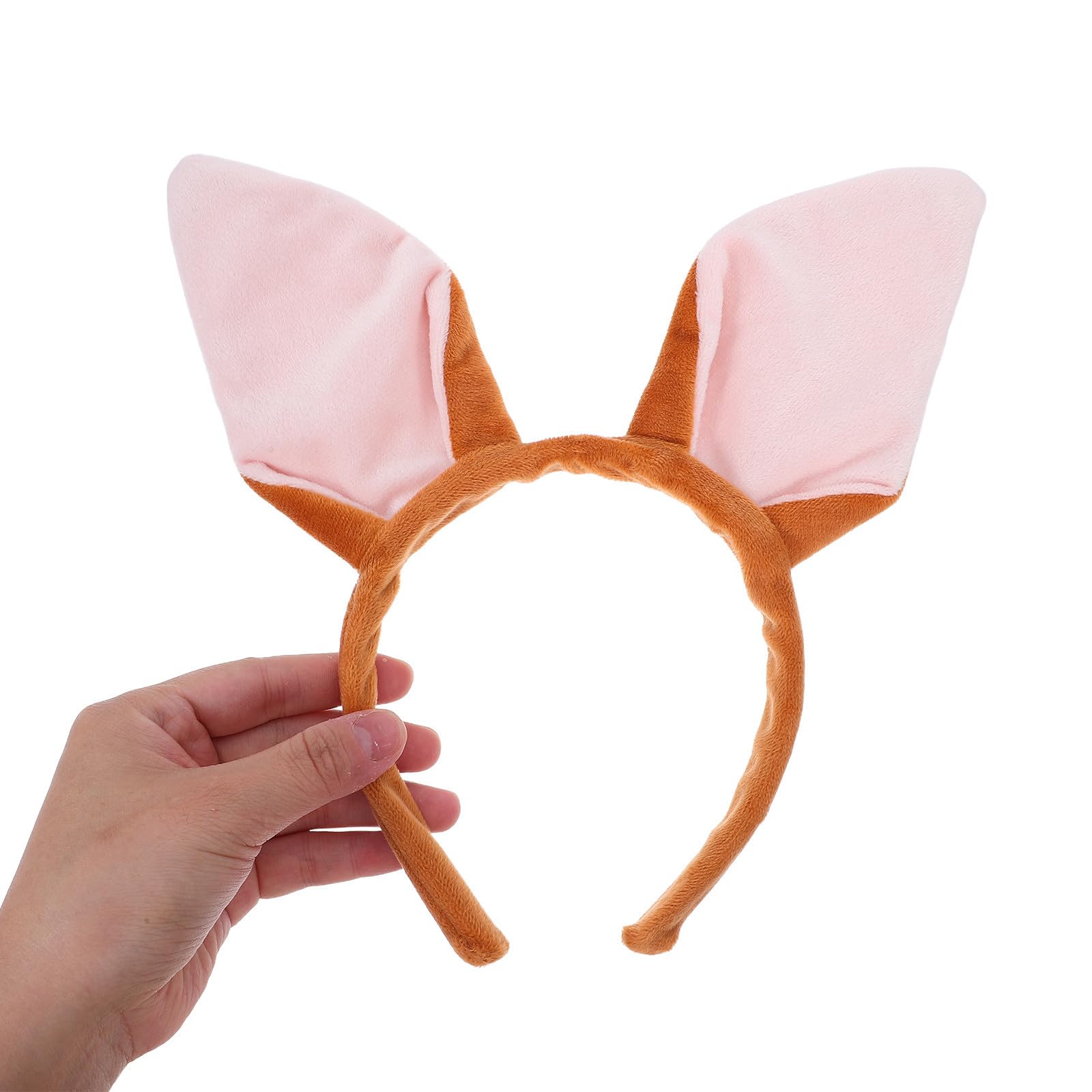 Healeved 12 Piezas Diadema Orejas de Peludo Marrón de Poliéster Ajustable para Fiestas de Jungla y Cosplay, Cómoda para Adultos Carnaval