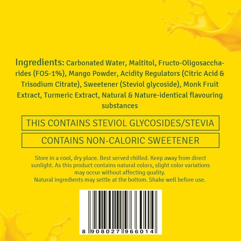 Image of CHINI KUM Mango POP (Zero Sugar, Prebiotic Fibre, Stevia, Monk Fruit, 7cal /100ml, No Preservative, Guilt-Free Beverage) | 160ml | Pack of 24