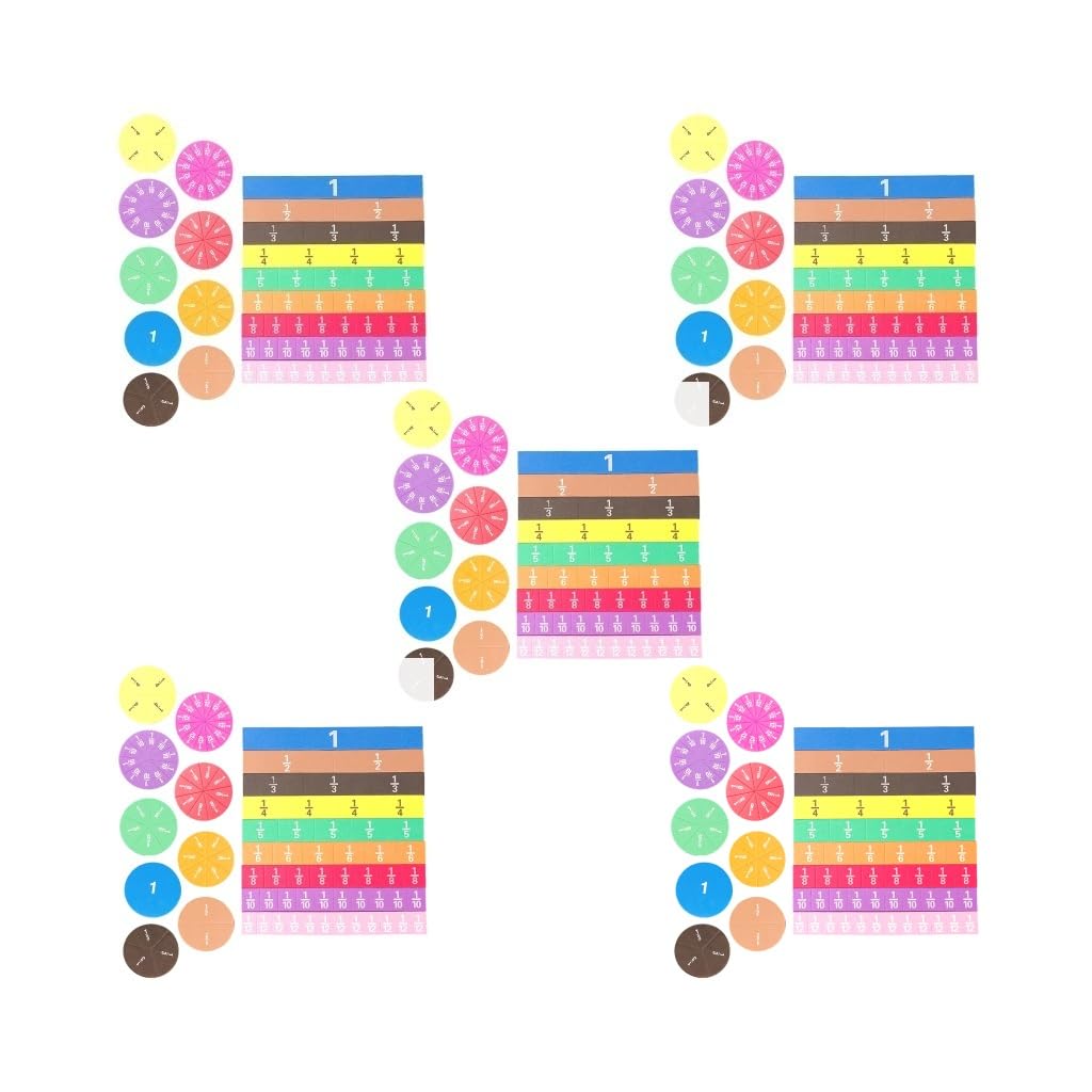 5 set 102 pezzi bambini EVA Frazione piastrelle matematica imparare aiuto didattico calcolo fornitura scuola elementare scuola primaria prescolare
