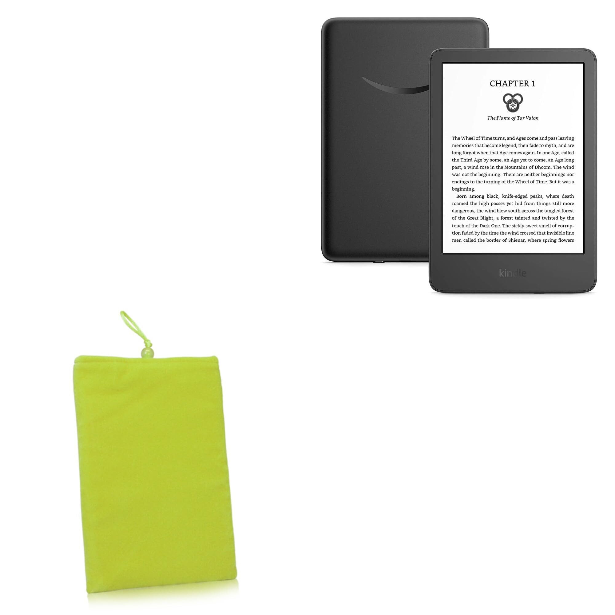 BoxWave Case Compatible with Amazon Kindle (11th Gen 2022) - Velvet Pouch, Soft Velour Fabric Bag Sleeve with Drawstring - Olive Green