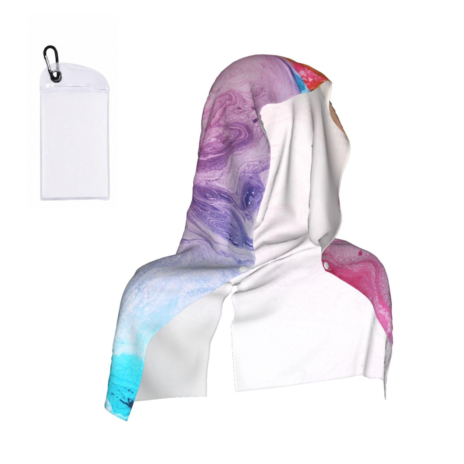 EZDLOWVBA Colorful Marble Pastel Pink Blue Purple Print 2 Pack Cooling Hoodie Towels,Sports Headscarf, Neck Wrap Scarf,Breathable Cooling Towel For Neck And Face, Travel, Swimming, Training