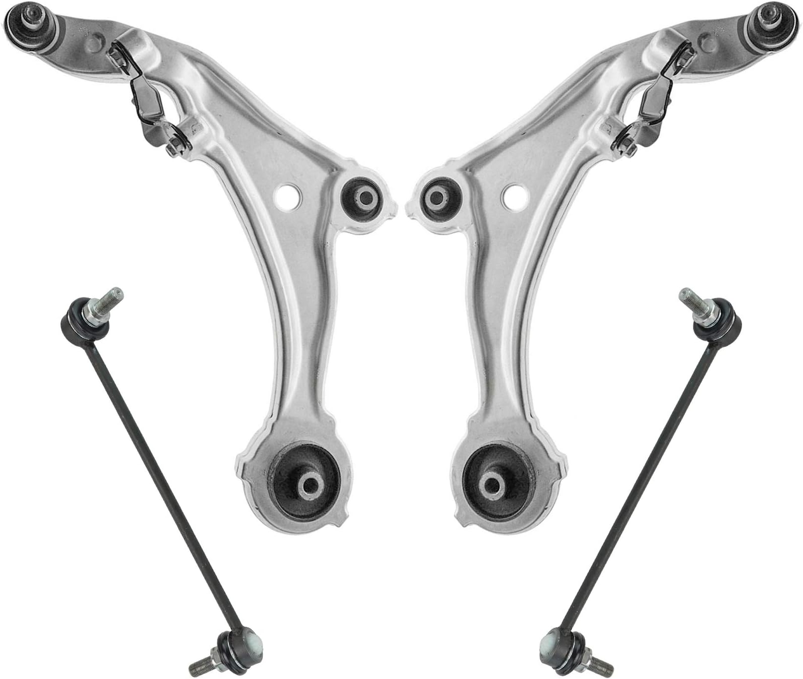 TRQ Front Suspension Kit Control Arm with Ball Joint Sway Bar Stabilizer Link Compatible with 2009-2014 Nissan Murano