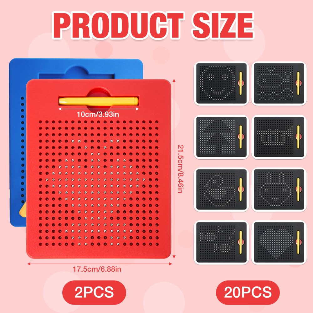 XEERUN 2 Pcs Magnetic Steel Ball Drawing Board with Pen, Magnetic Drawing Board for Children, Magnetic Doodle Board Tablet for Kids, Educational Toy for Children's Drawing, Doodling and Writing - Image 4