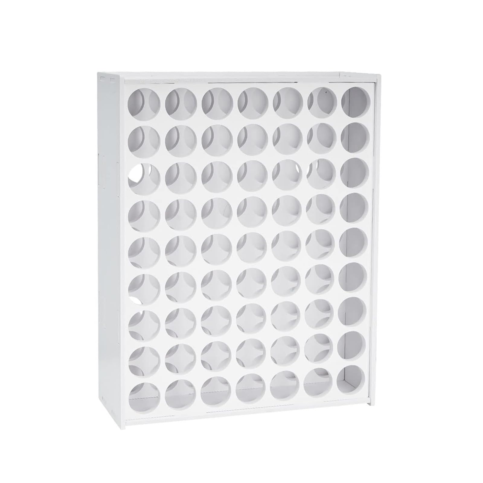 MICFENY Wall Mounted Paint Organizers Rack White Paint Organizers Rack 49/63 Slot Holder for Craft Paints Wall Mounted