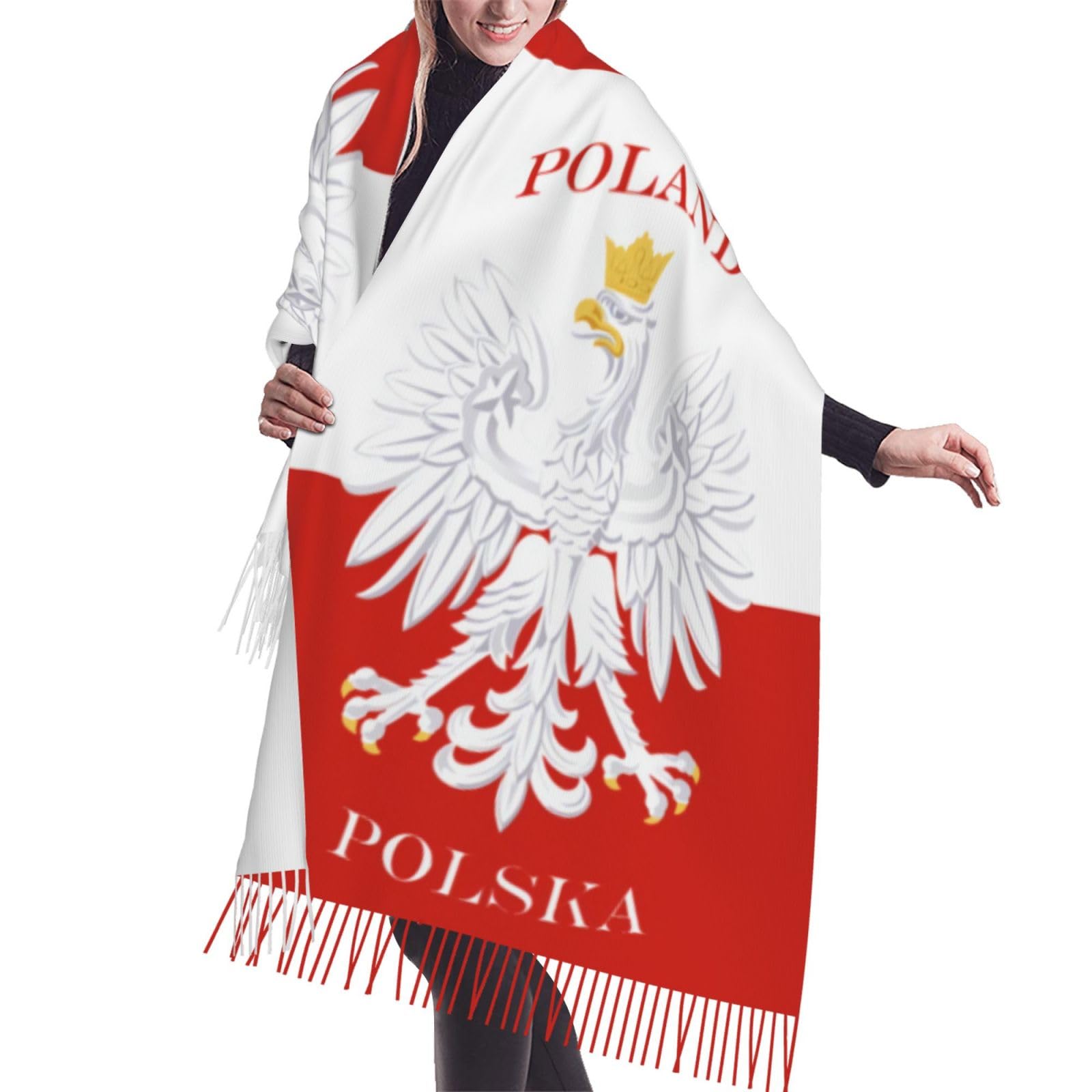 Nlwqekv Unisex As Pic Polish Flag Poland Polska Cozy Long Scarf Women's Fashion Scarf Long Shawl Winter Soft Warm Scarf