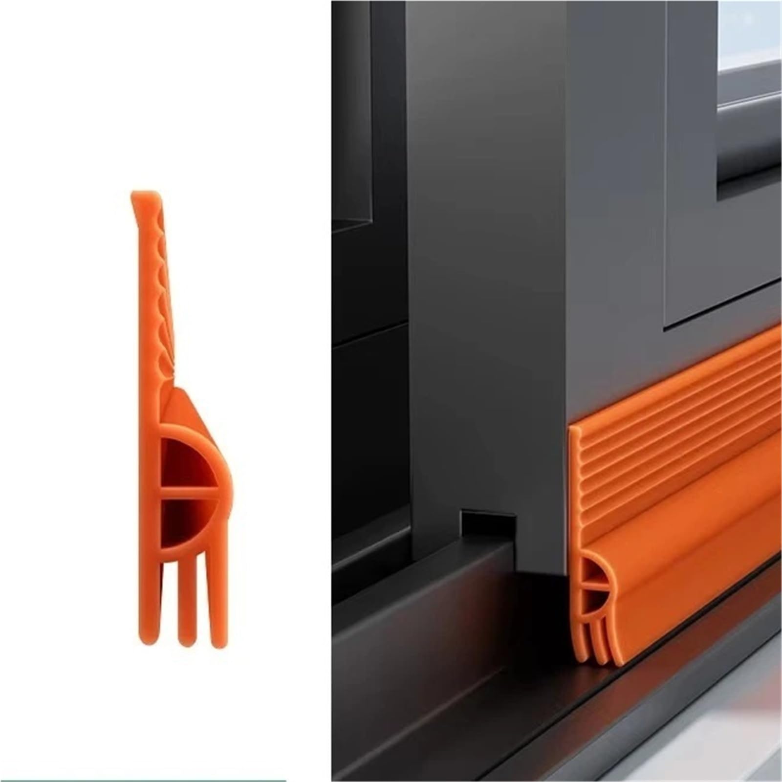 Ghhzml Orange Door Bottom Seal 4M Tpe Sliding Window Seal Strip(Orange)
