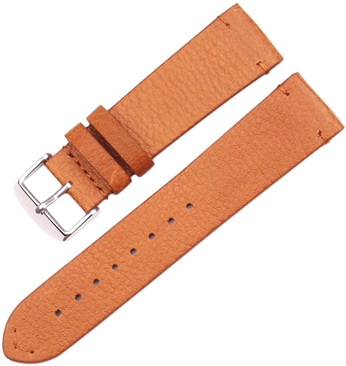 Wachgurt Vintage Leder Uhrenbänder dunkelbraunes Achter Handgelenk Bandgurt 18 mm 20 mm 22 mm Gürtel mit Edelstahl -Stiftschnalle -Gurt (Farbe: braune Schwarze Schnalle, Größe: 22 mm)