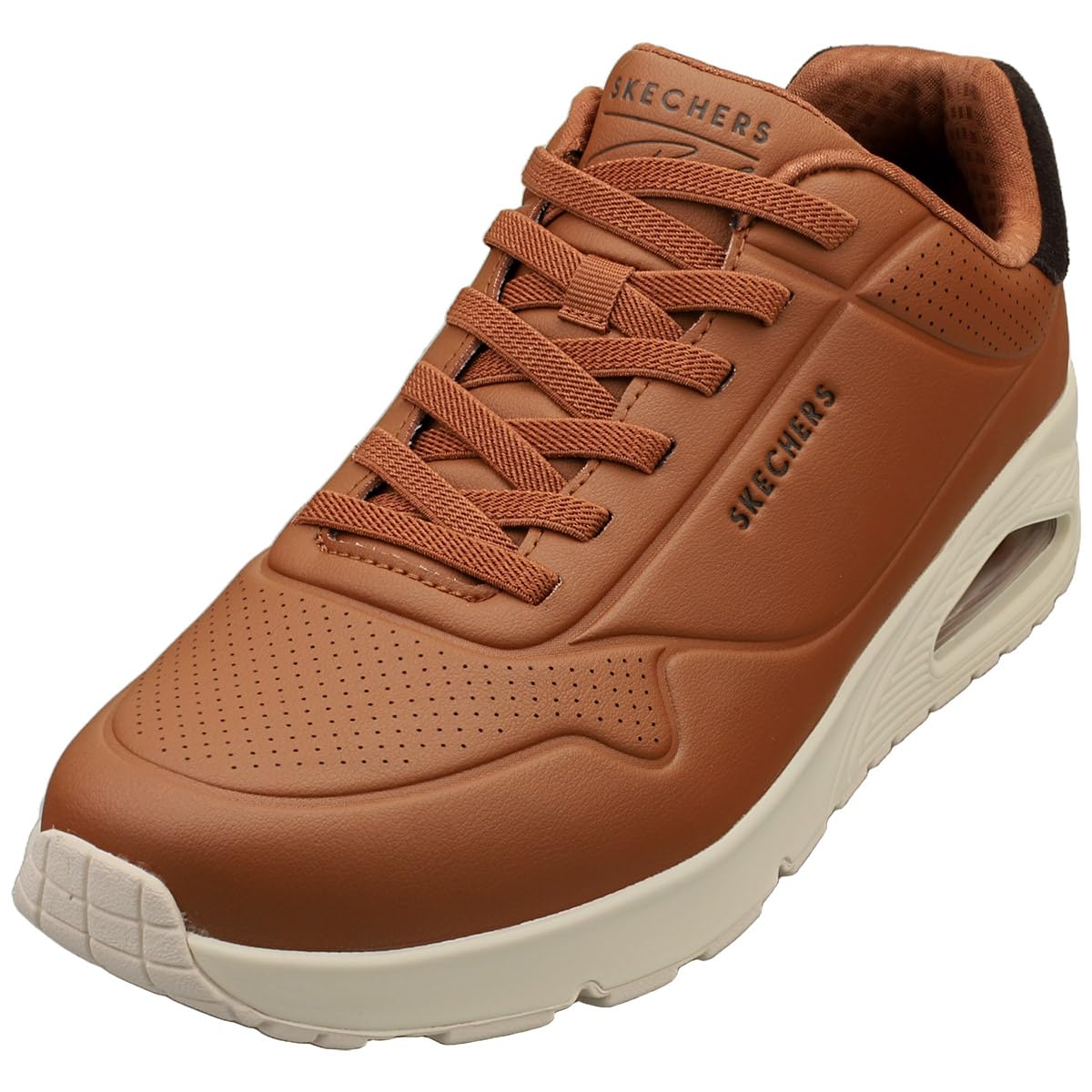 Skechers Men's Uno Harry Kane Air Sneaker, Brown Duraleather/Brown Suede, 12 UK