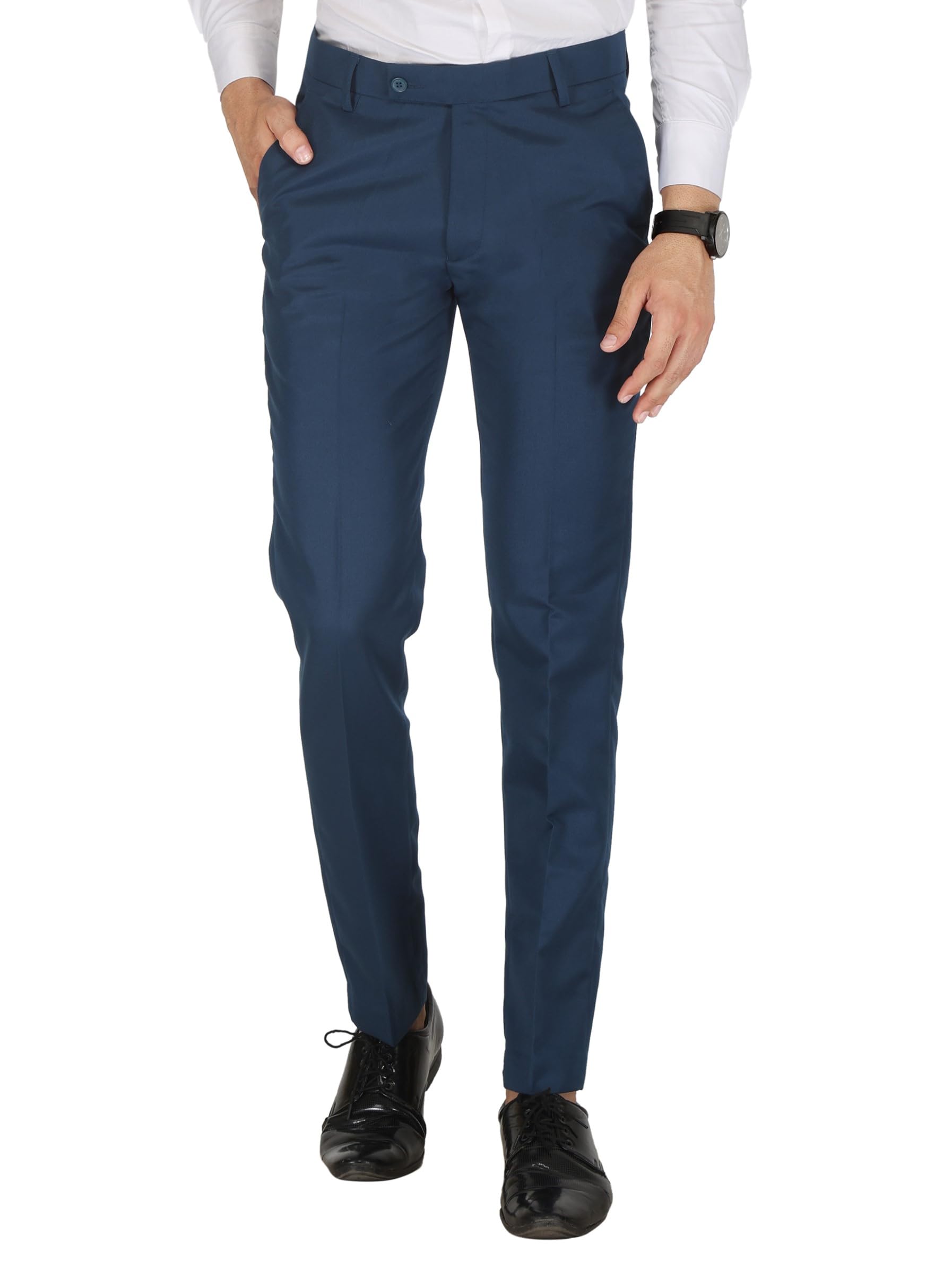 jaycap Men's Formal Pants - Classic and Stylish Trousers for Every Occasion | Peacock Blue-picture-14