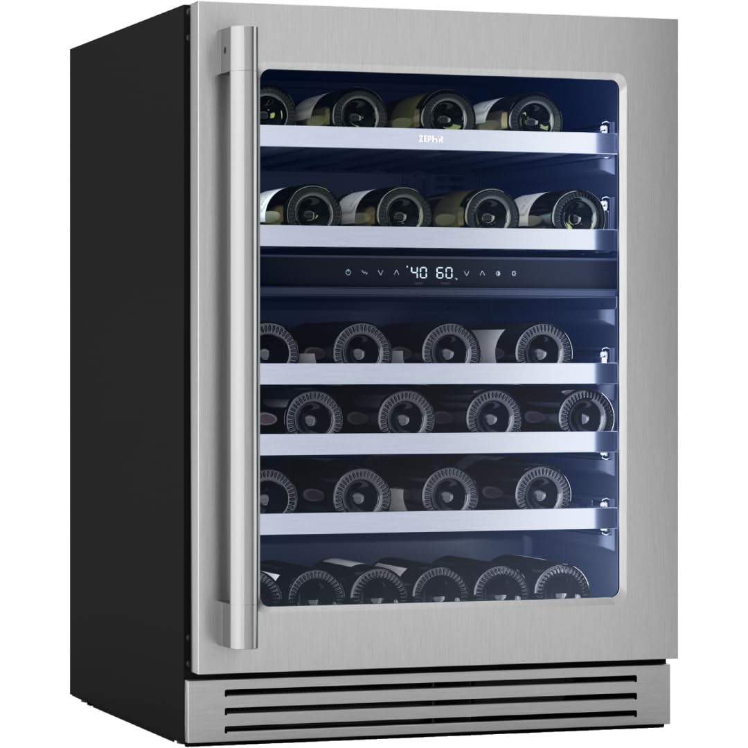 Zephyr Presrv 24 Inch Pro Wine Fridge Dual Zone Under Counter Refrigerator