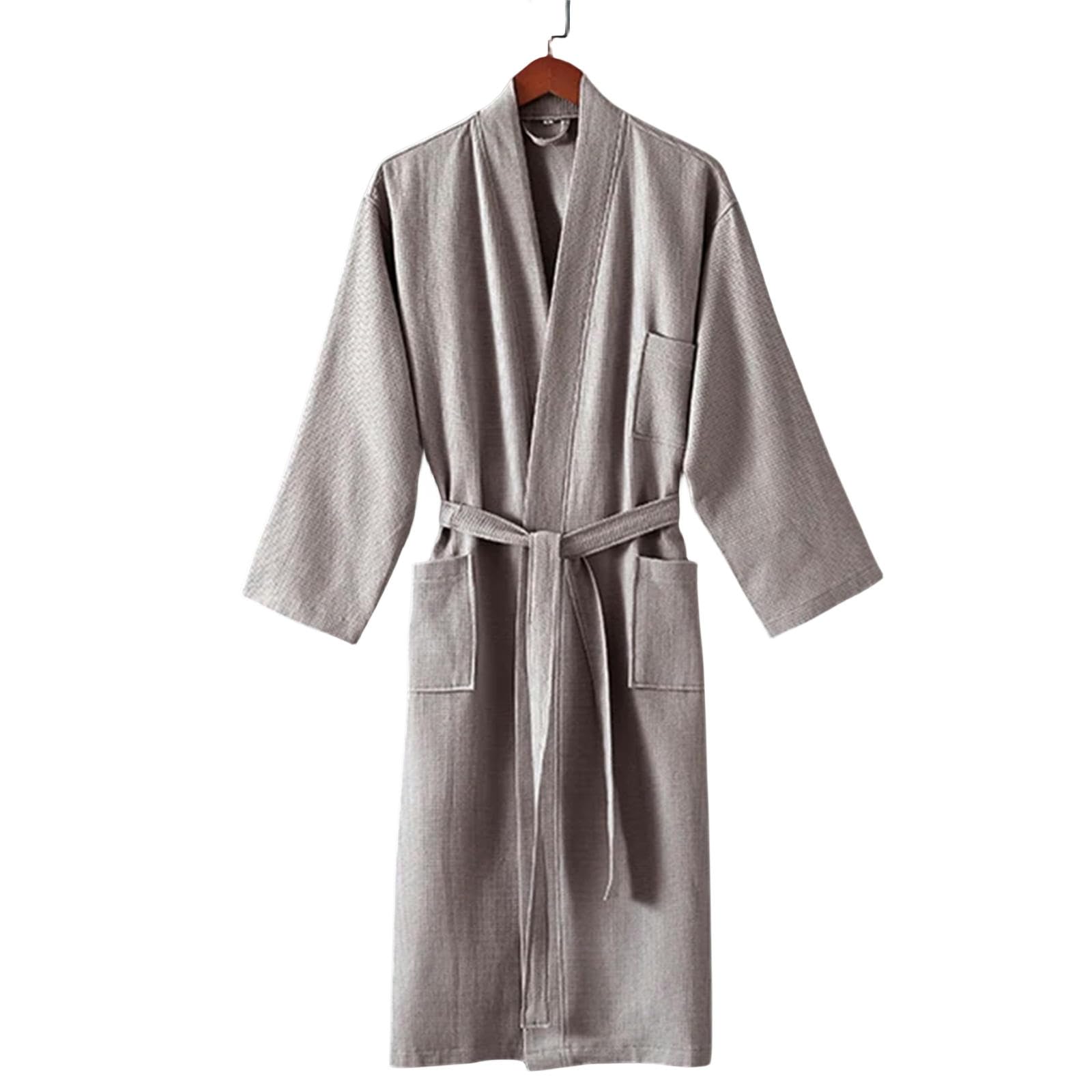 MdybF Szlafrok męski plus size bawełna szlafrok kąpielowy ssanie wody szlafrok damski spa długi szlafrok