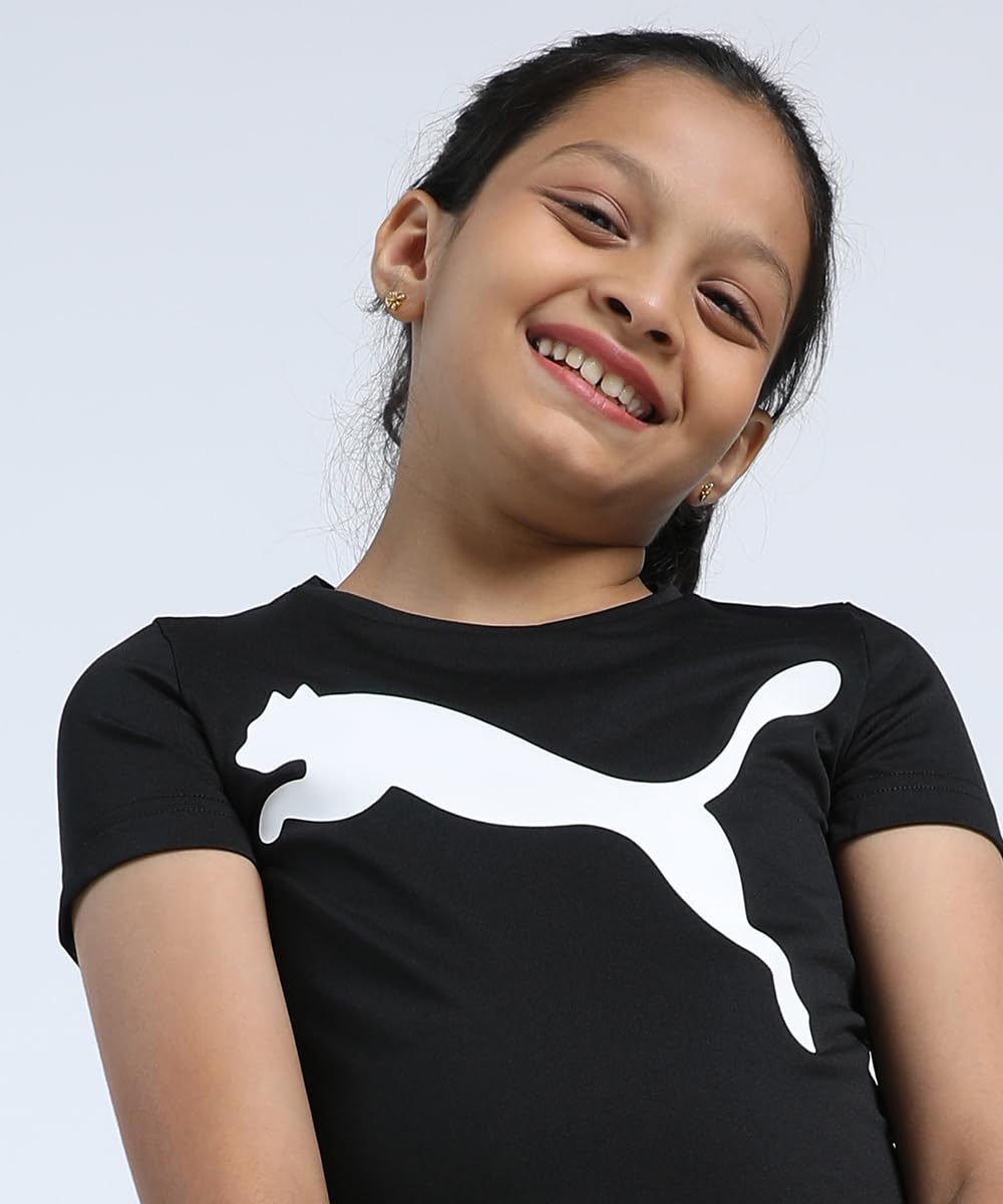 Puma Girl's Solid Classic T-Shirt (58700701_Black 152) - Image 4 thumbnail
