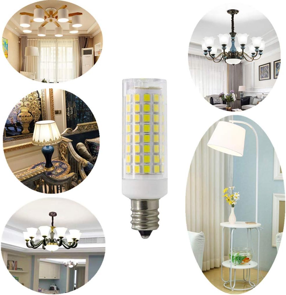 Top Rated All New E12 LED Bulb Dimmable 7W Equivalent to E12 Halogen Bulb 60W, E12 Candelabra Bulbs for Ceiling Fan, Indoor Lighting 2 Pack (Cool White 6000K)