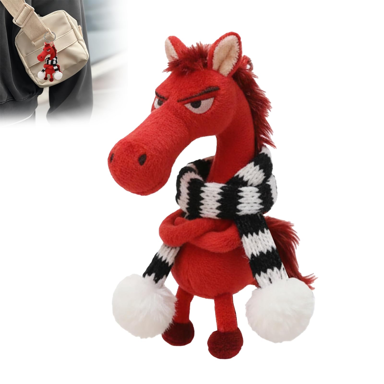 Kouamor B 22Cm Year Of The Horse 2026 Lucky Mascot, Year Of The Horse Gifts, Horse Plush Keychain Toy, Year Of The Horse Decorations, Good Luck Guardian Plush Toy, Lucky Charm Symbolize, For Friends Family (B)