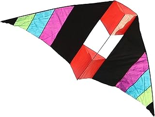 Easy to Fly Kites Geometric Rainbow Kite Adult Kite Outdoor Sports Kite Easy Flying Kite Kite Suitable for Square Beach Park Kite Toy (Color : A)