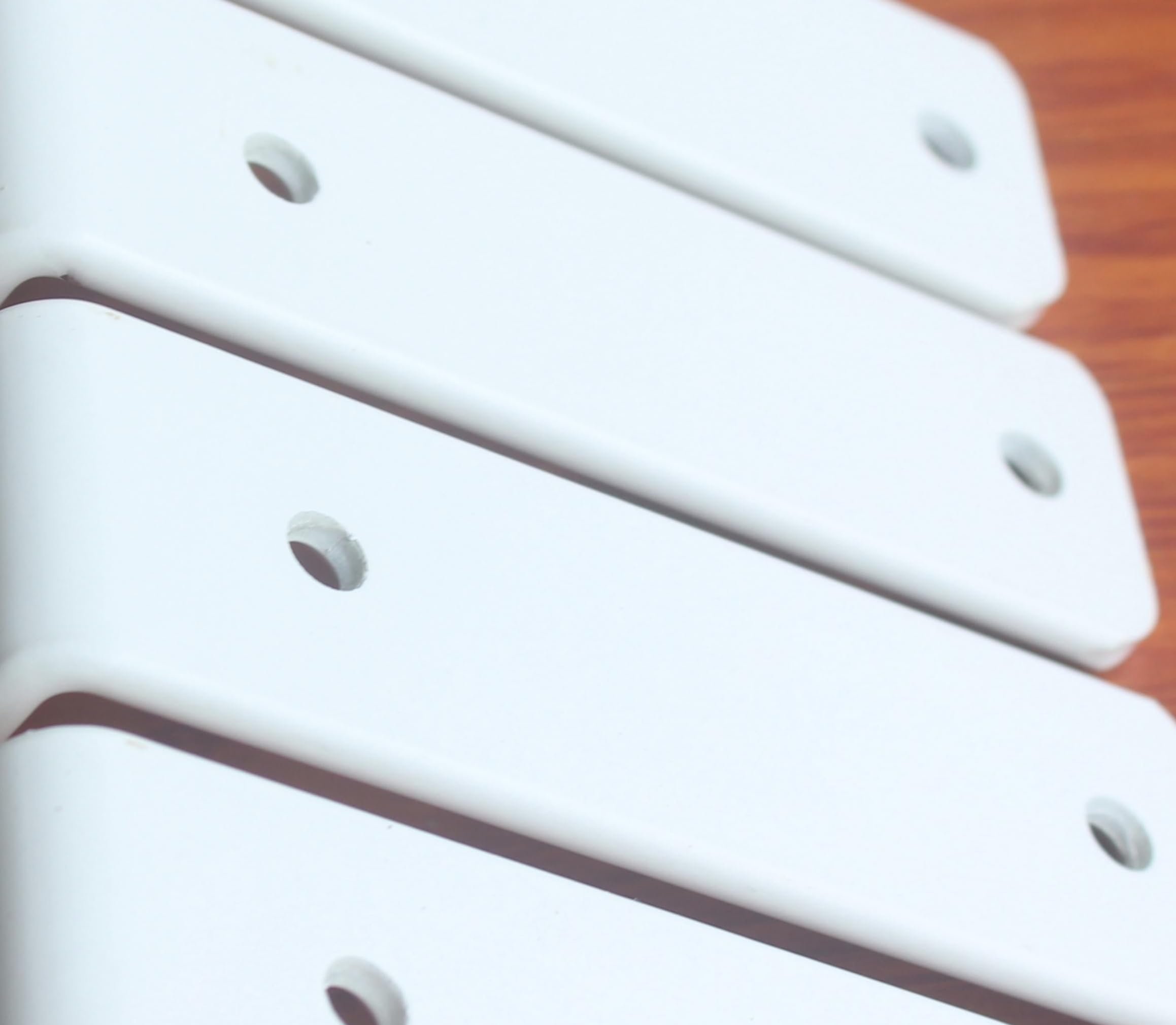 6 Pack - White L 5" x H 4" x W 1.5", 5mm Thick L Shelf Bracket, Iron Shelf Brackets, Metal Shelf Bracket, Industrial Shelf Bracket, Modern Shelf Bracket, Decorative Shelving Shelf Supports with Screws