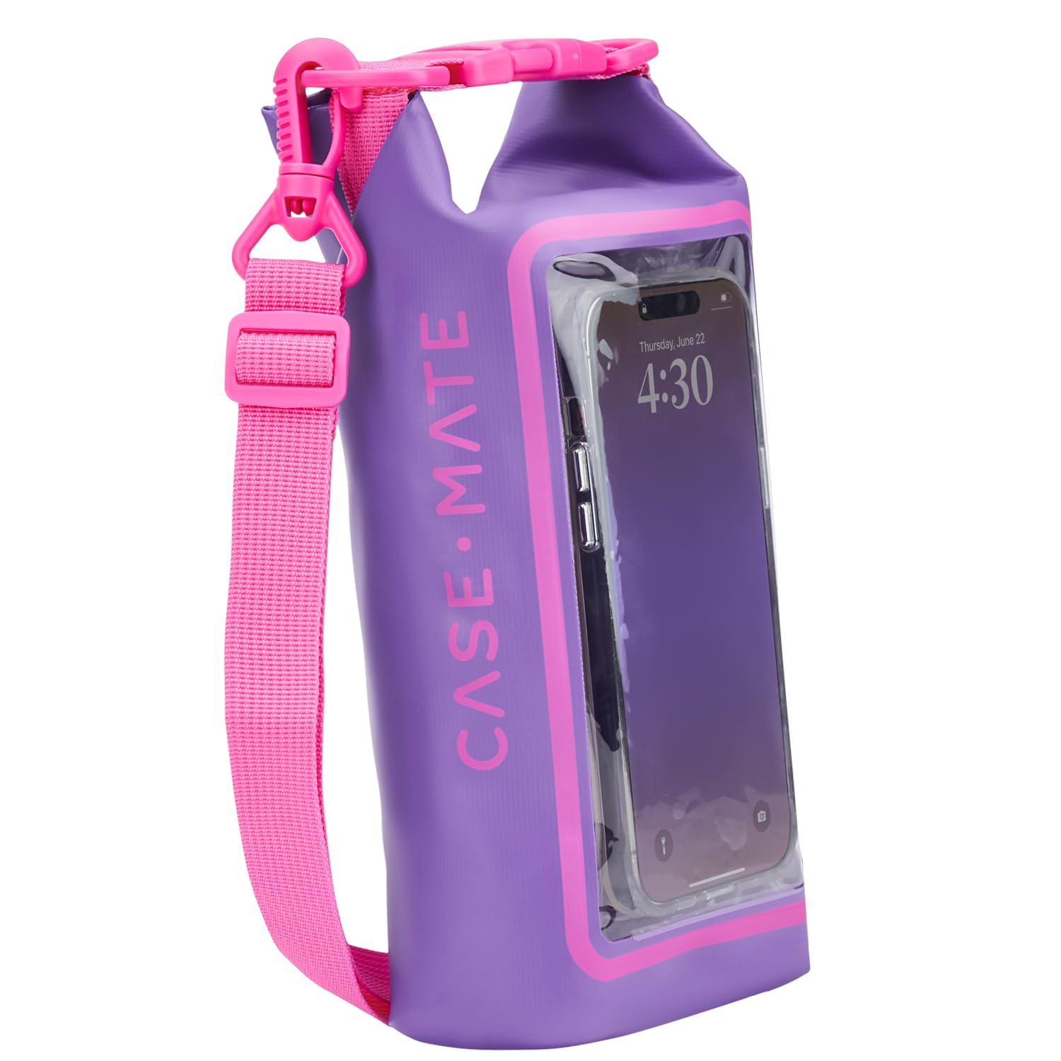 CASE-MATE Bolsa Impermeable IP68 de 2 litros, Mochila Impermeable Enrollable con Funda para teléfono/Bolsa, Accesorios para Barco y Kayak, Esenciales para Camping, natación, Playa, Pesca, Rafting,