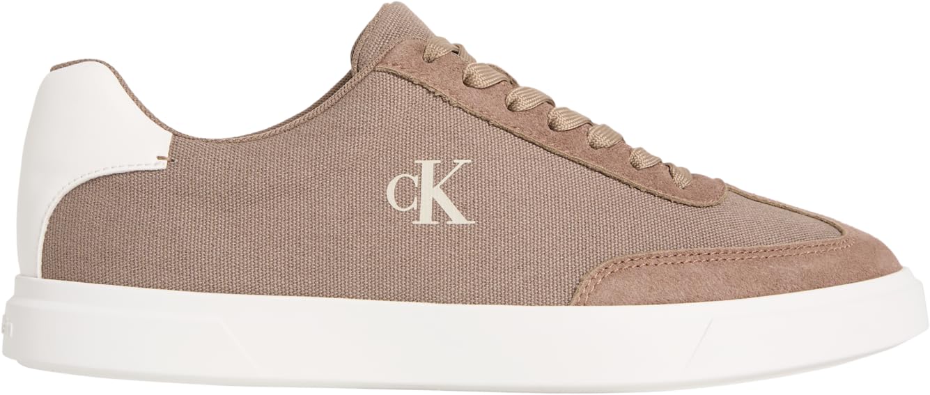 Calvin Klein Men's Trainers - Canvas Signature Logo - UK 8 - Desert Taupe