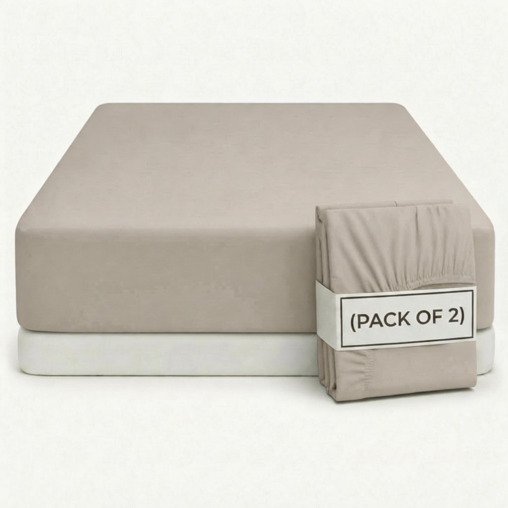 Q&H - 2x Single Bedding Fitted Sheet Silver - Brushed Microfibre 30cm Deep Pocket Elasticated Fit - Easy Care Soft & Breathable - Washable Fade & Shrink Resistant Mattress Sheet — image 1