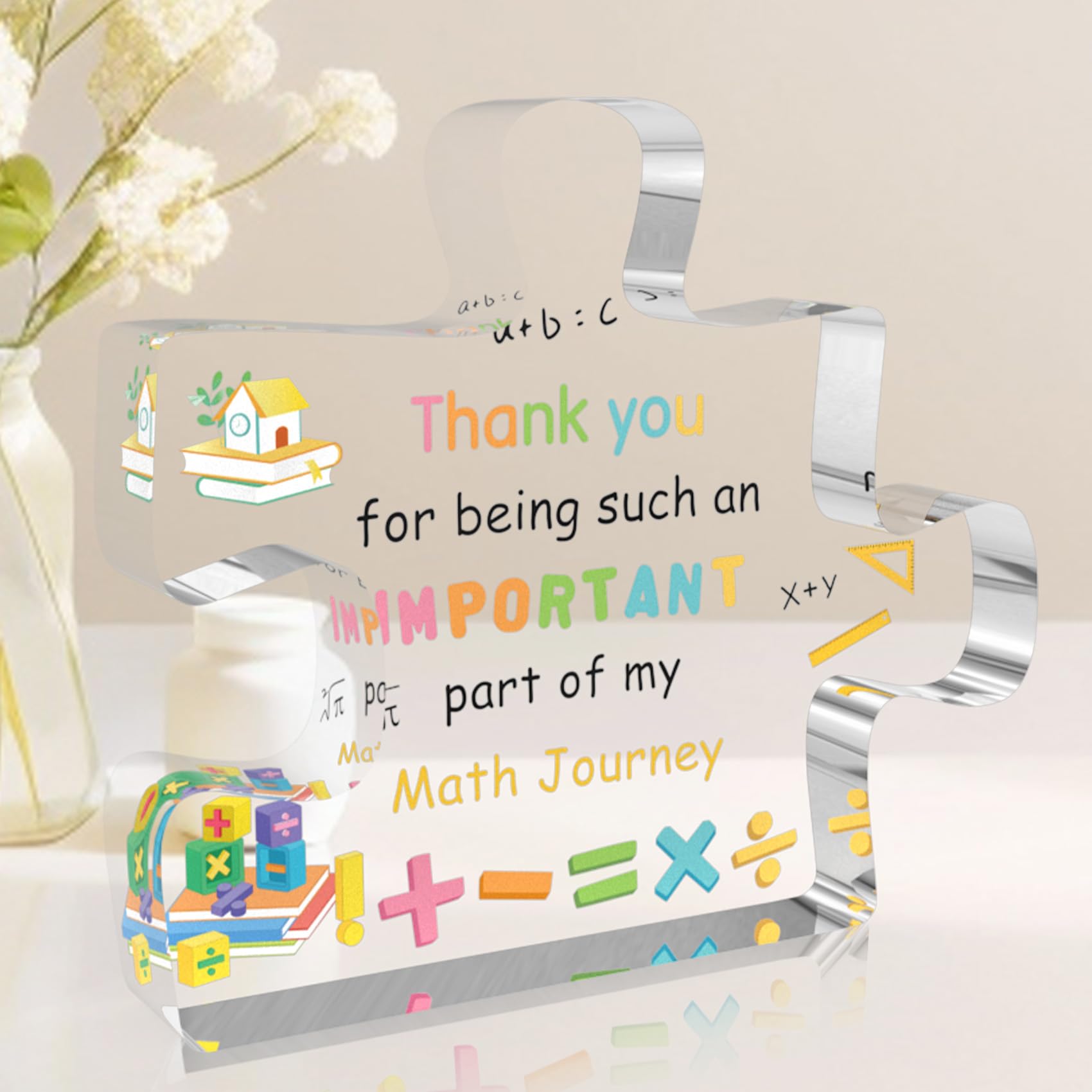 Gifts for Math Teachers - Teacher Appreciation Gifts,Christmas Gift for Teacher,Valentine Day End of The Year Teachers Retirement Gift for Women,Meaningful Acrylic Decor,Office Desk Decor