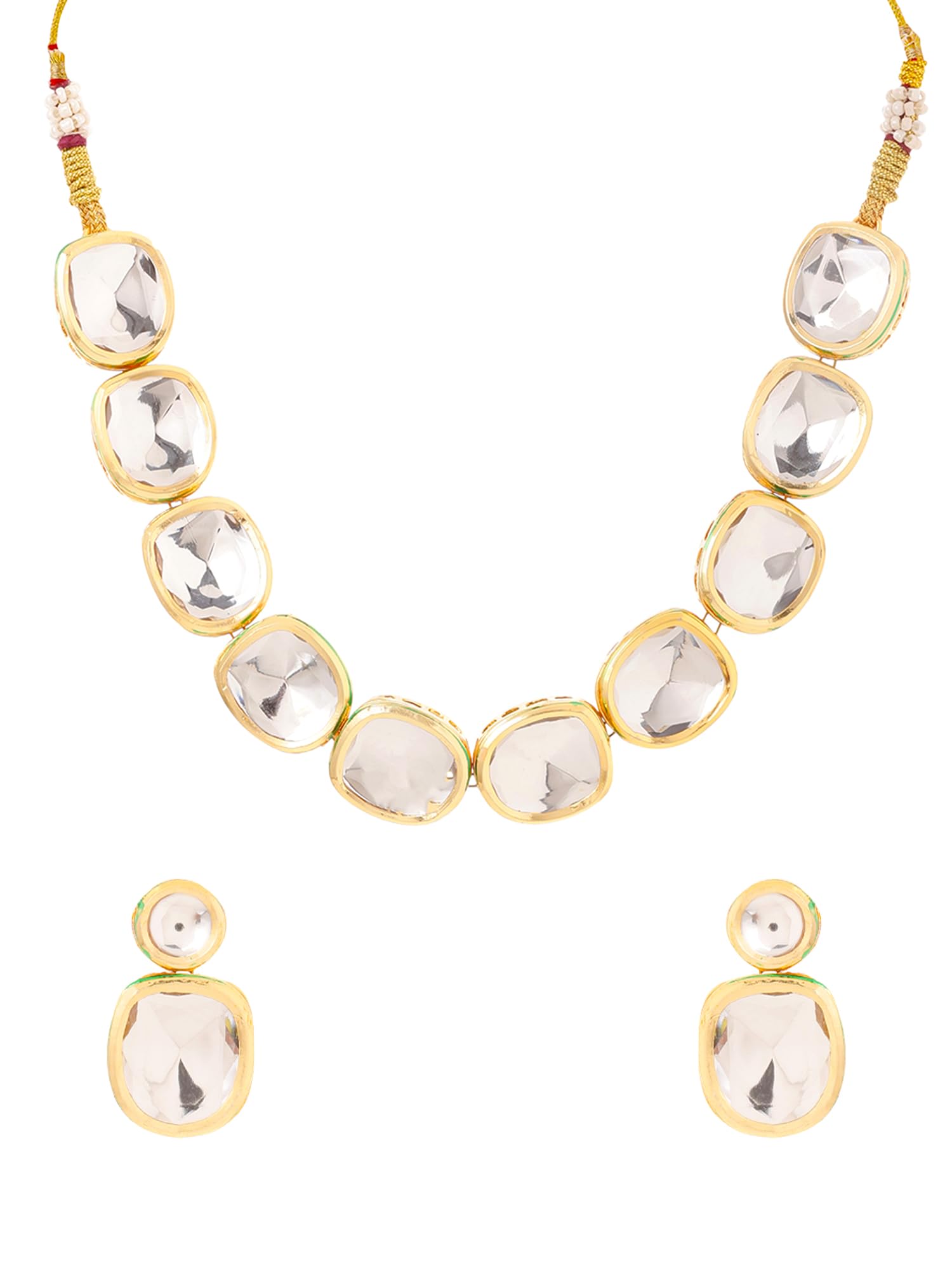 Jewellery Set for Women and Girls Traditional Kundan Necklace Set Gold Plated Kundan Choker Necklace Set | Birthday Gift for girls and women Anniversary Gift for Wife