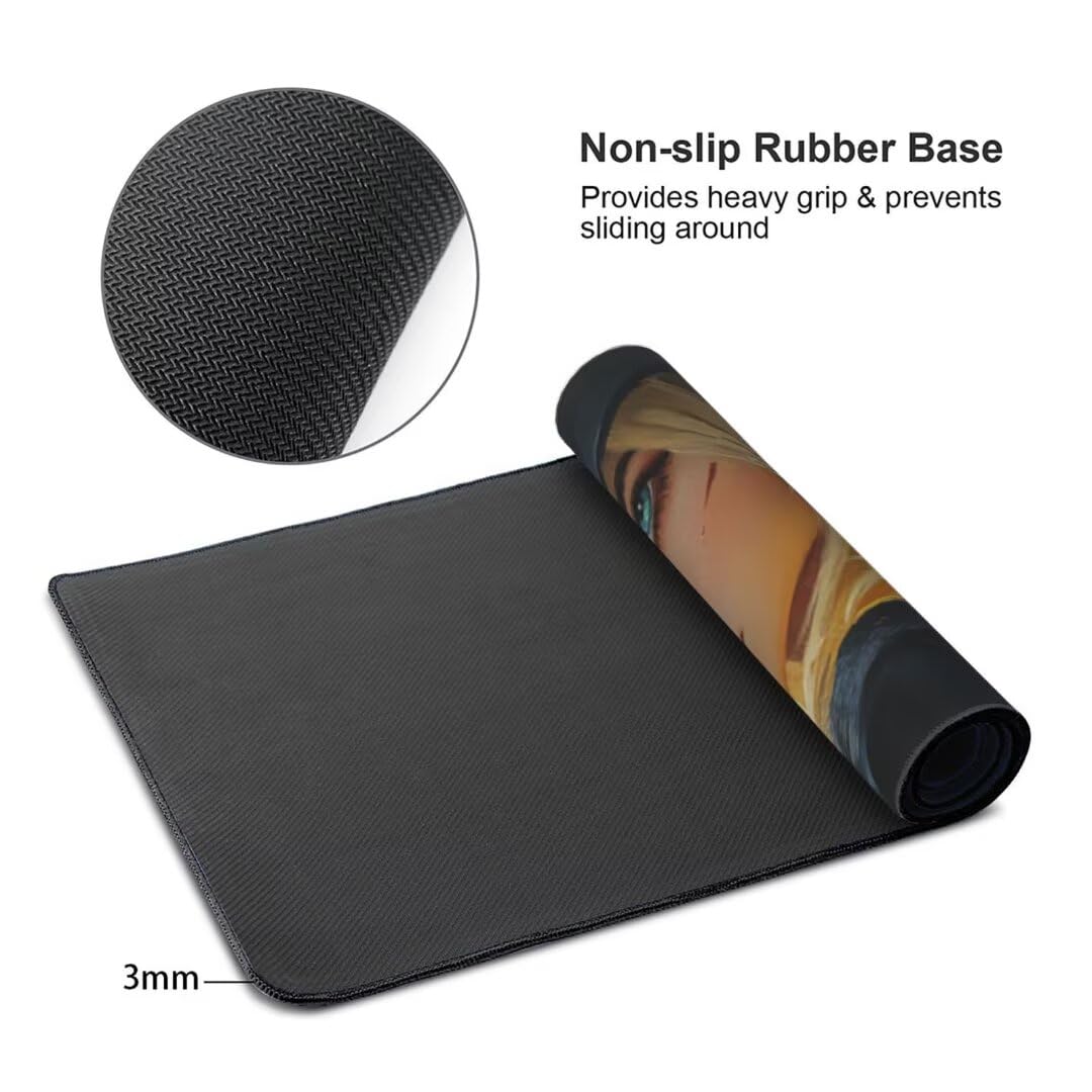Tappetino Mouse XXL 1400x600x3mm Tappetino Mouse Giapponese Ragazza Impermeabile Tappetino Gaming Mouse Pad XXL Tappetino Scrivania,Base Antiscivolo Migliora Precisione e Velocità per Desktop/Ufficio