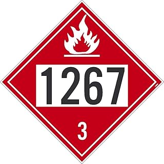 NMC DL139BUV 1267 Placard - 10.75 in. Unrippable Vinyl Class 3 Dot Placard Sign with Black/White Text on Red Base