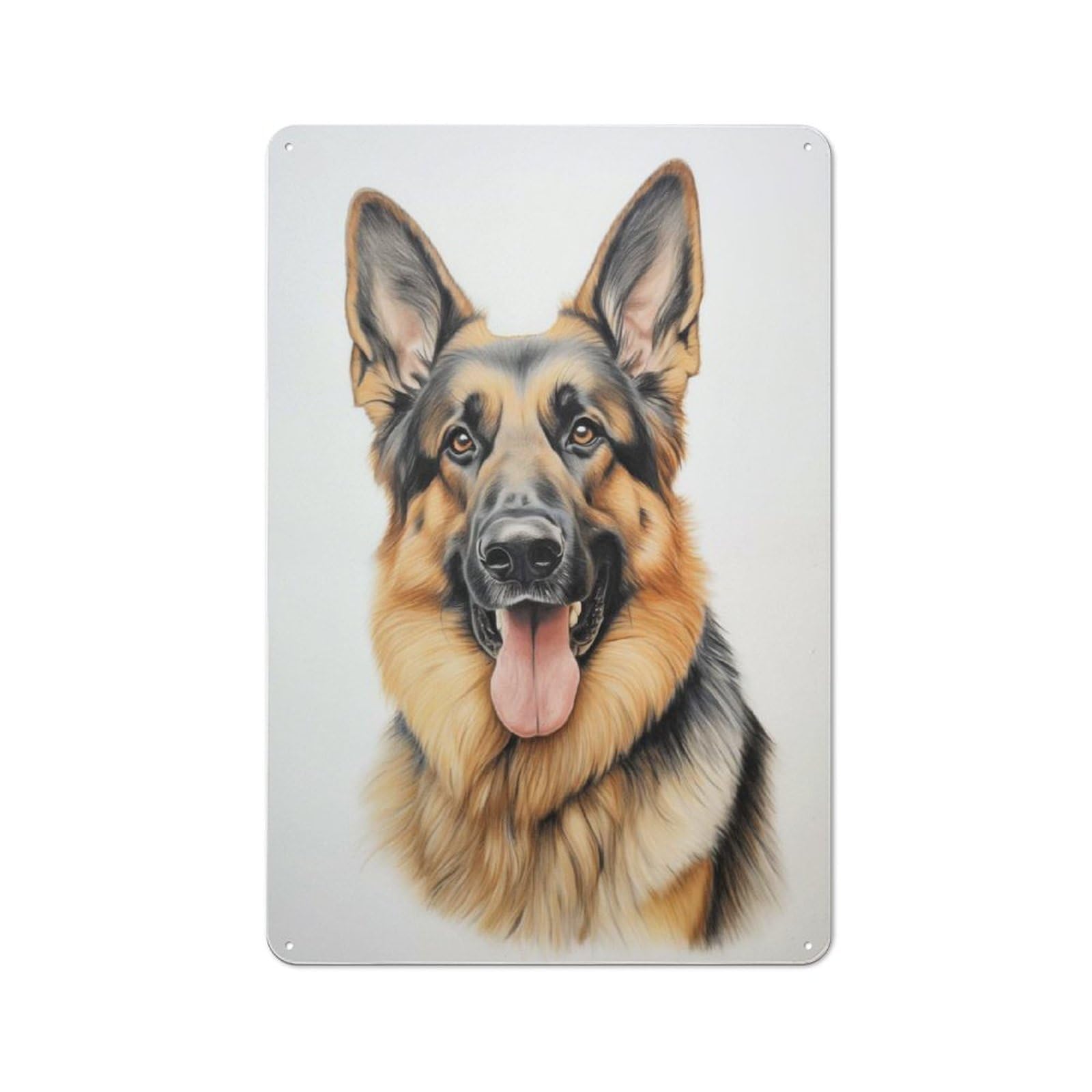 Junmoney Style-23 German Shepherd Dog Retro Tin Sign 30X20cm For Café Or Restaurant, Housewarming Wall Decor For People Furnishing Café And Restaurant