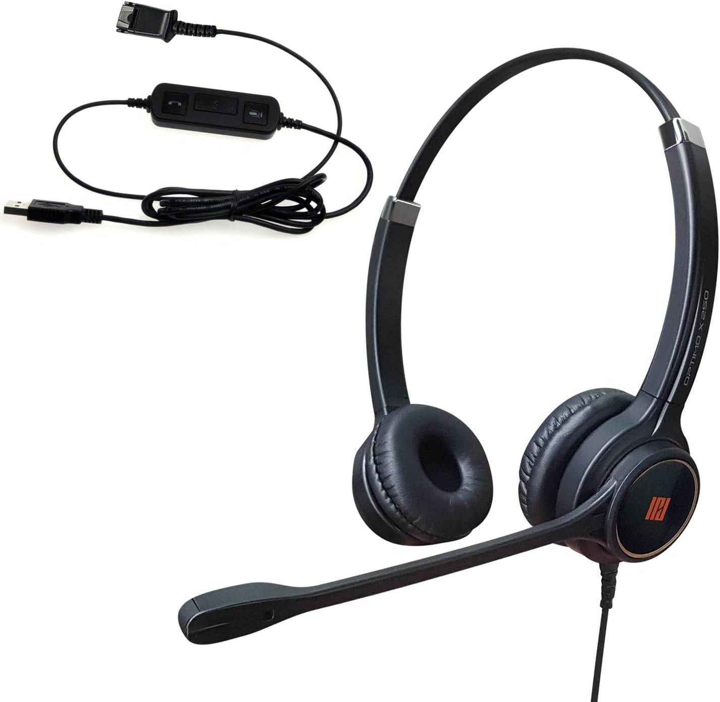IPD IPH-255 USB Headset with Noise Cancelling Microphone for Office and Call cengter- Compatible with Skype, Microsoft Teams, Cisco Jabber, Avaya One-X and Other Soft Phones