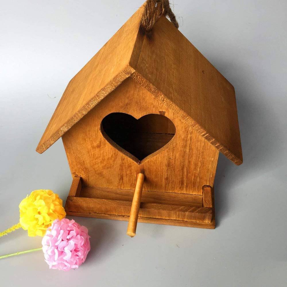 Casas de pájaros de madera para cría de loros, decoración de jardín al aire libre, nido colgante, refugio cálido para palomas, manualidades creativas, estilo pastoral