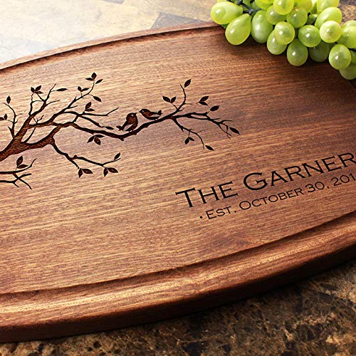 Straga Handmade Cutting Board Personalized Bird Family Design 401