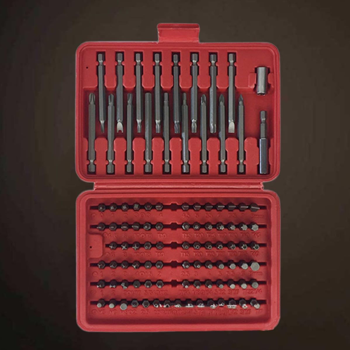 Healeved Ensemble D'embouts de Tournevis Kit Multifonction en Métal 98 Pièces Rouge Haute Dureté et Résistance la Corrosion pour Réparation à Domicile