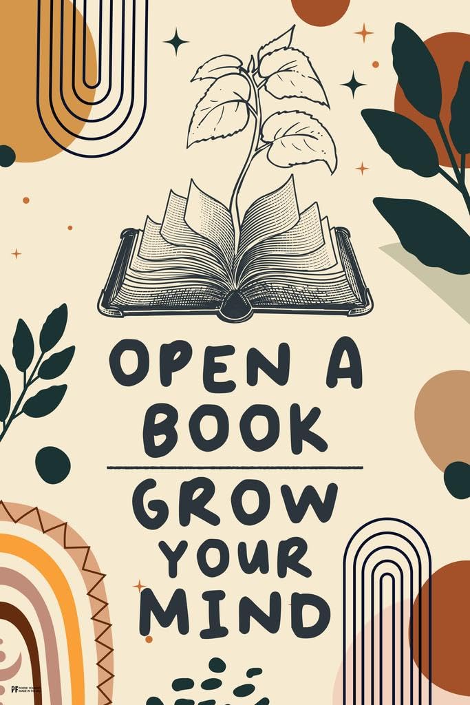 Reading Poster For Classroom Library Boho Decor Cool Wall Art Print Poster 12x18