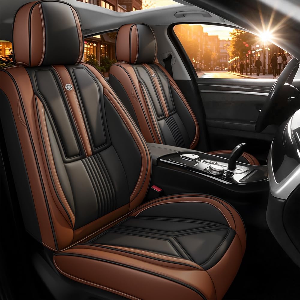Custom Car Seat Covers for Toyota Prius 2001-2026,Easy install,Black Brown
