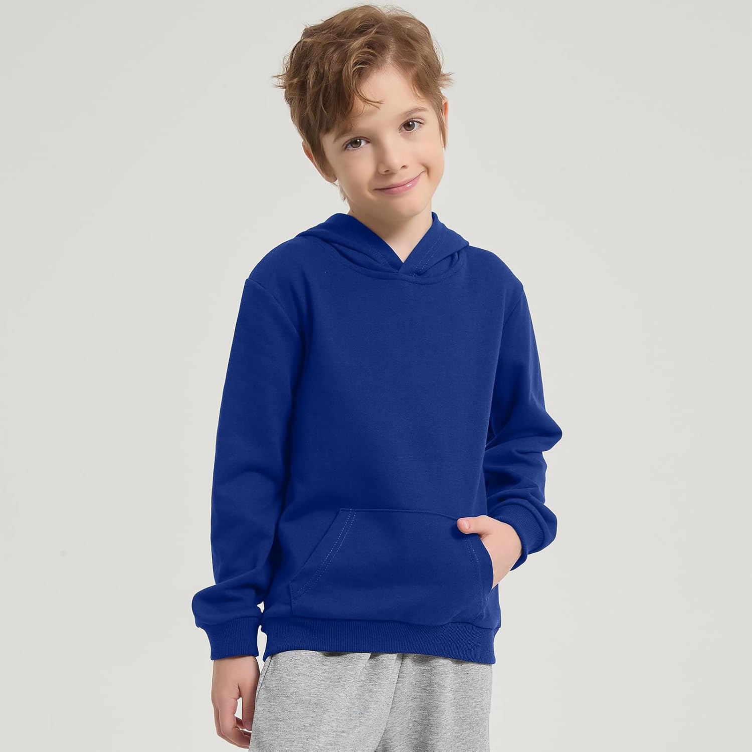 Cotton Kids Hoodie Light Weight Sweatshirt (Thin) with Pockets Long Sleeve Boys Girls Fall Spring Pullover Clothes - Image 2