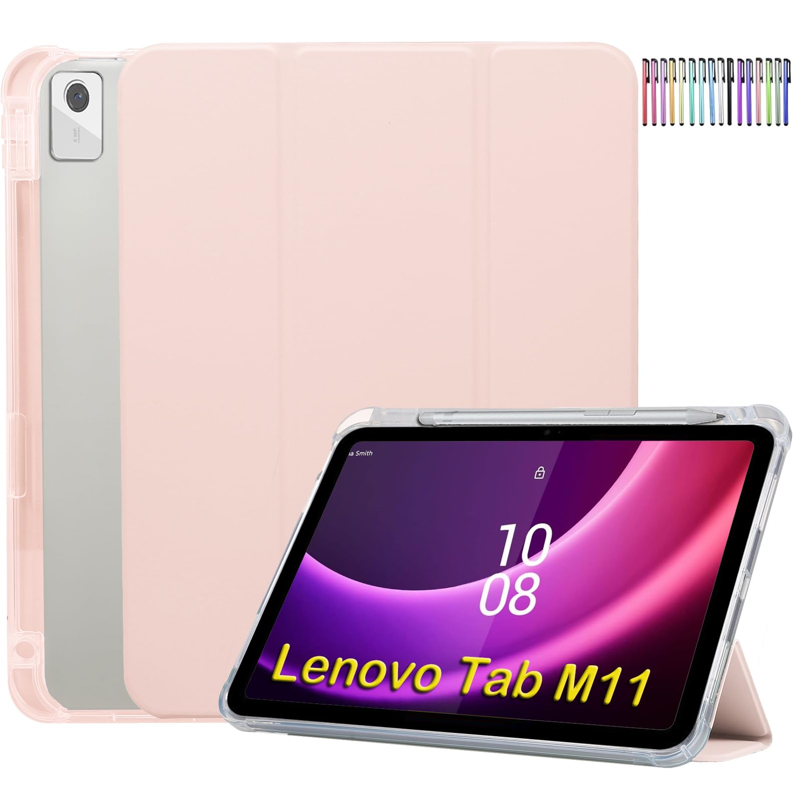 ProCase Cover per Lenovo Tab M11 2024 11 Pollici TB330FU, Custodia con Portapenna Lenovo Tab M11 Case Auto Sonno/Veglia -Marina Blu