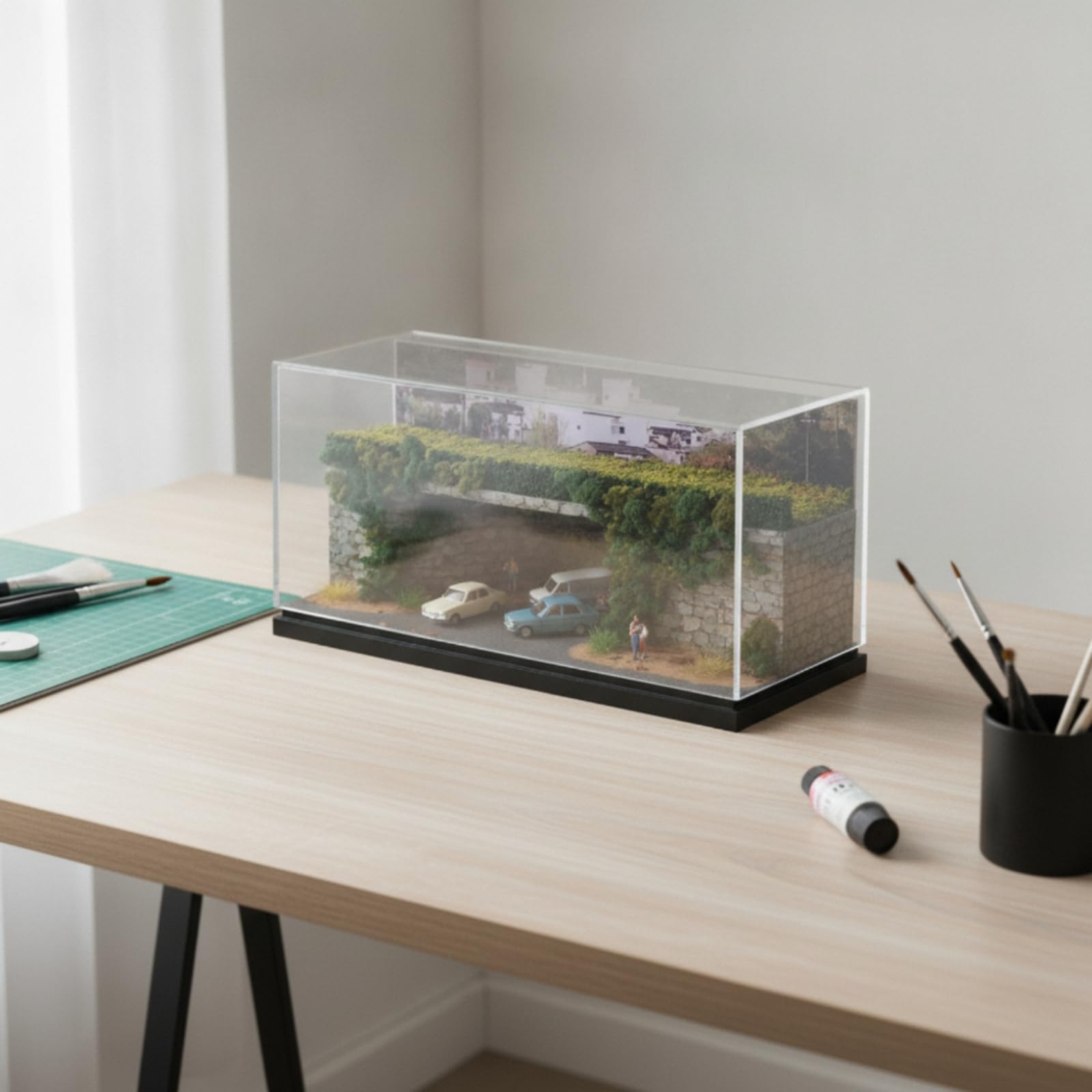 Miniatura di Ponte con Scena Realistica in 1 64 con Copertura Acrilica Trasparente E Base Scura Compatta per Esposizione di Diorami Adatto per Regalo Arredo, Style to 1