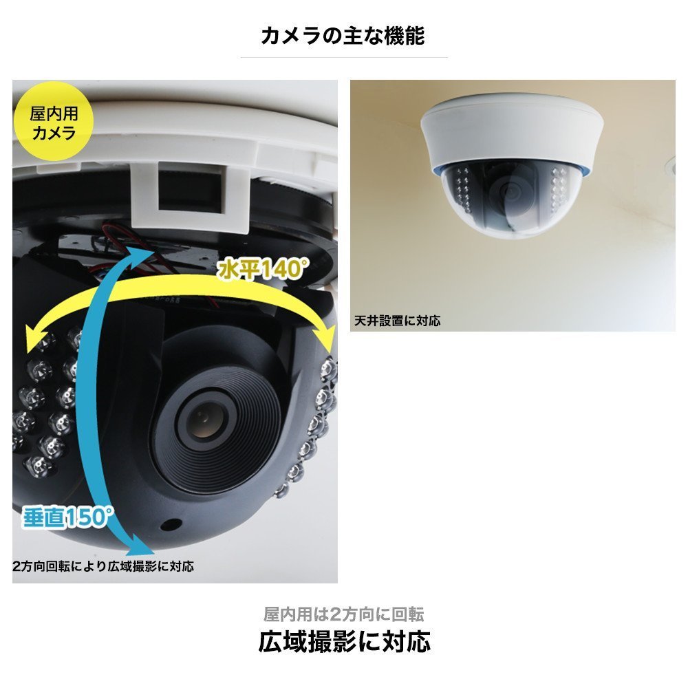 Amazon.co.jp: 防犯カメラ 屋内 248万画素 防犯カメラセット カメラ4台