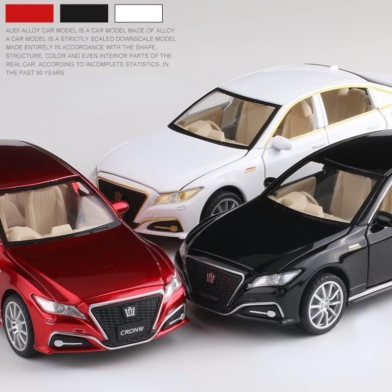 1/32 for Crown Alloy Toys Vehicles Sound Light Pull Back Collectible Model Metal Car Gift(Red,No Box)