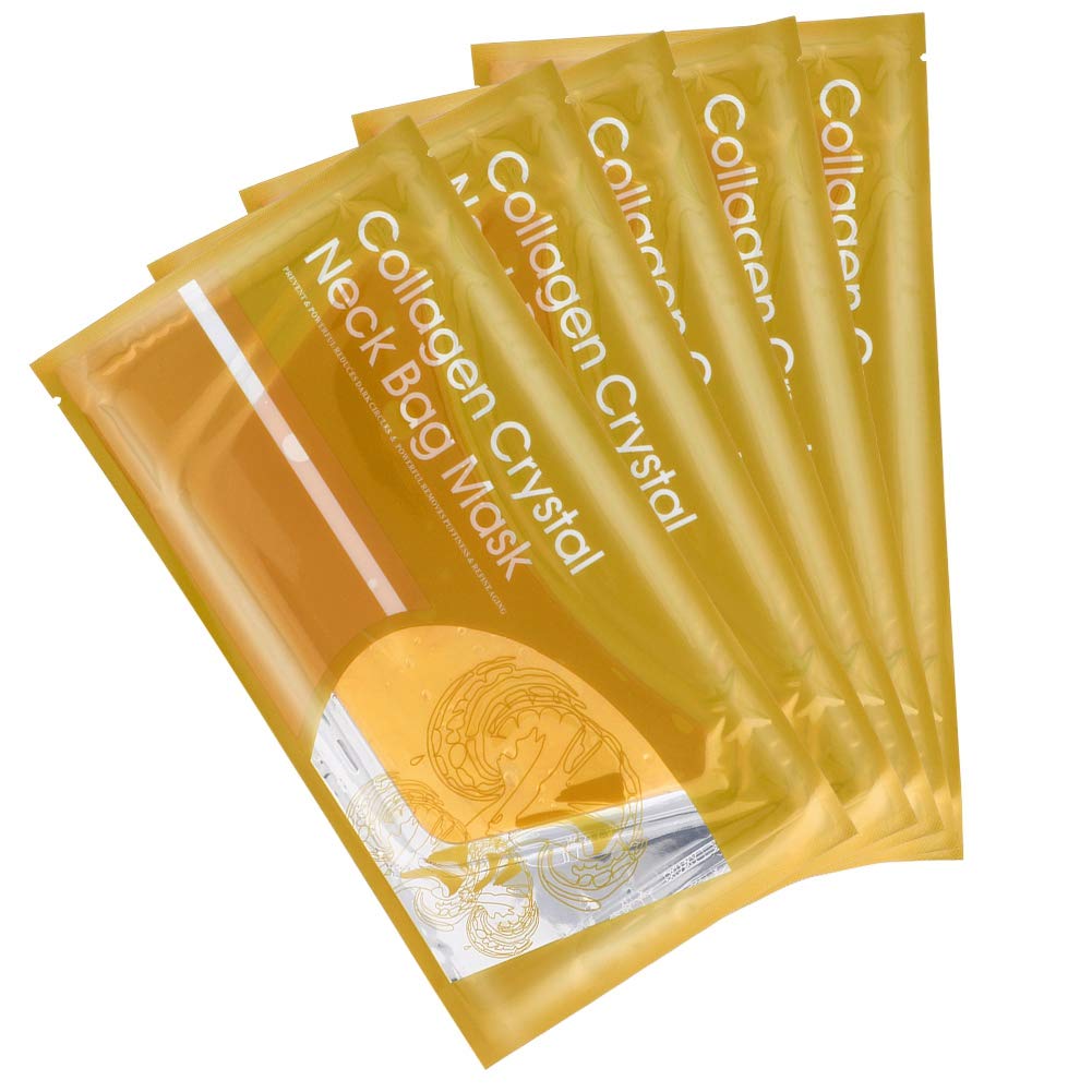 Maschera Collo Al Collagene, 5 Pezzi Maschera Rassodante Collo Al Collagene Anti-rughe Cuscinetti Al Collo Al Collagene Patch Patch per il Sollevamento delle Rughe Lisce Maschere Idratanti Cura(Oro)