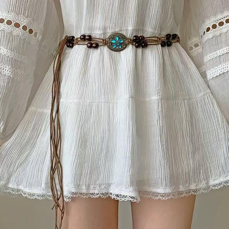 Boho Summer Waist Chain Belt Body Belly Chain Jewelry Wax Rope Braided Belt Accessories3