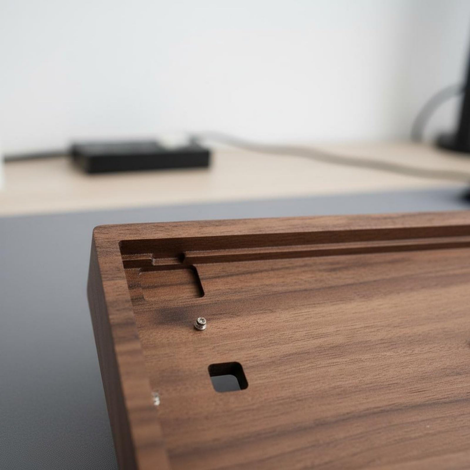 Custodia Tastiera in Legno Massello Meccanico Accessorio Computer Involucro PC Finitura Manuale E Supporto Polso Abbinato Adatta per Appassionati E Ambienti Casa, Palissandro