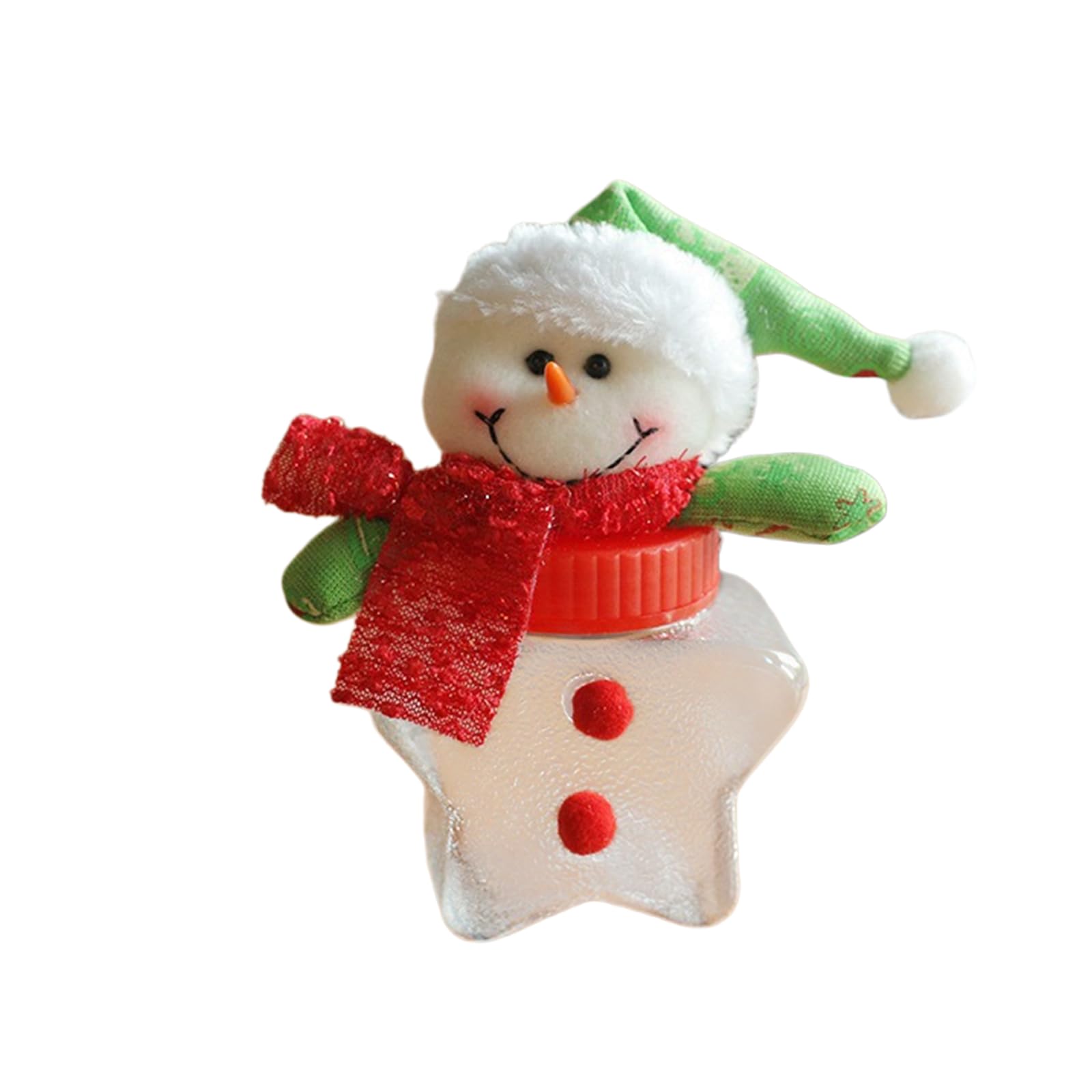 Shunzhong D Candy Container With Clear Jar Body An Plush Holiday Li Accent, Christmas Table Ecor For Sweets An Fillers Christmas Candy Jar Holiday Treat Holder Clear Ecorative Storage Container Tabletop Home