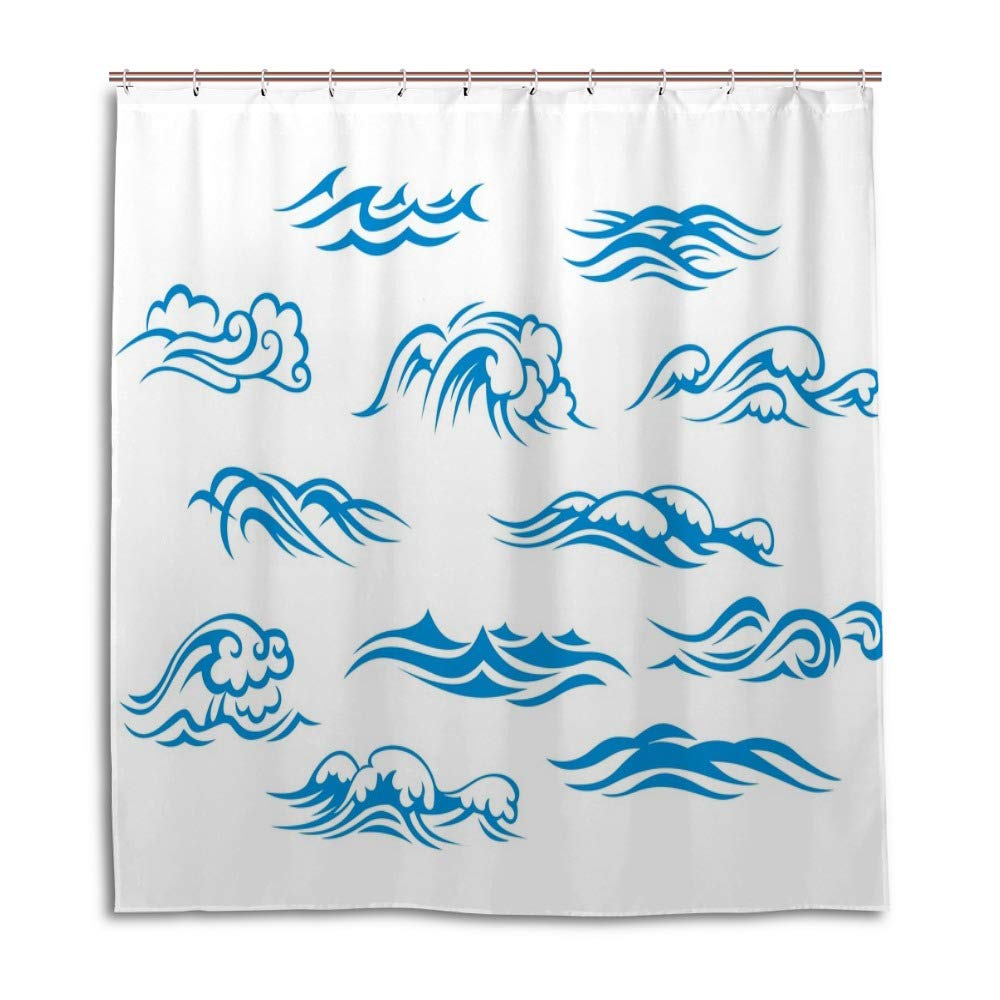 Rideau de douche pour salle de bain moderne en polyester souple coloris Colo1